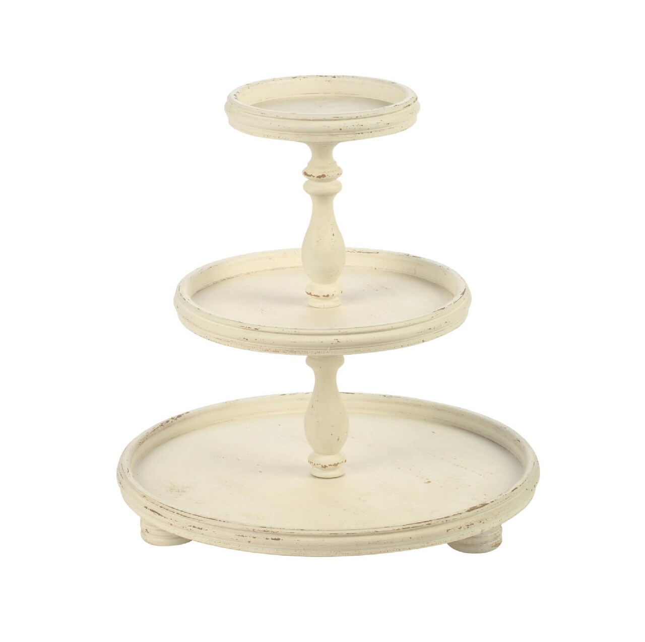 Tripar International 22.25" White Distressed Finish Three Tier Display Stand